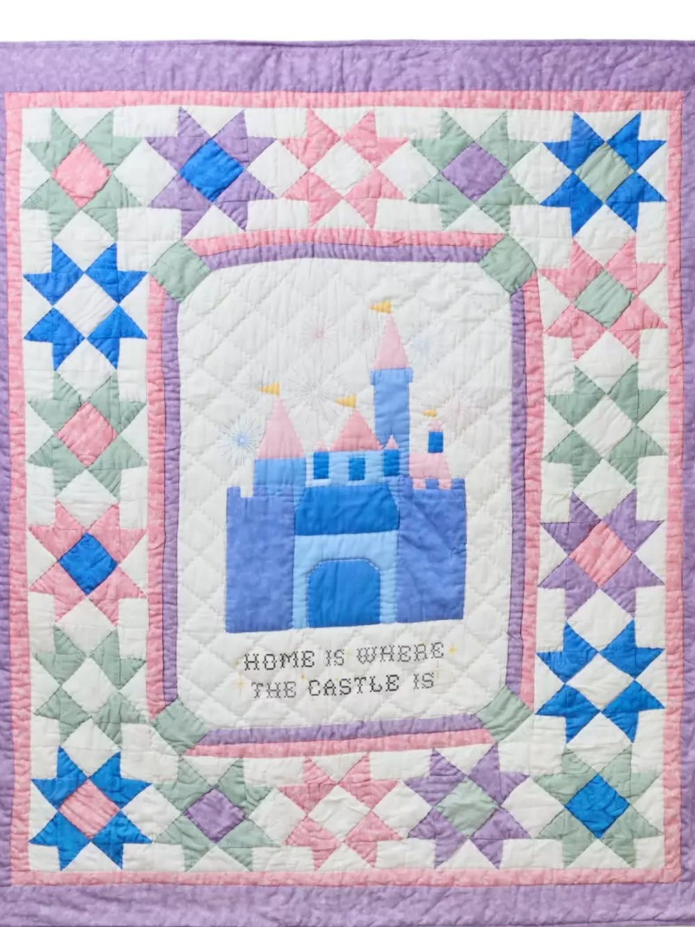 Disney Fantasyland Castle Quilt Throw Blanket 50'' x 60''
